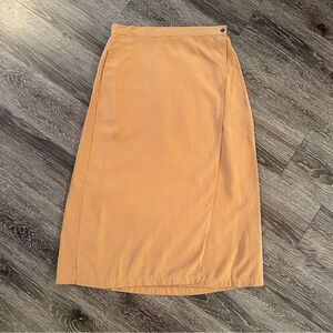 Frank and Oak Tan Wrap Midi Skirt